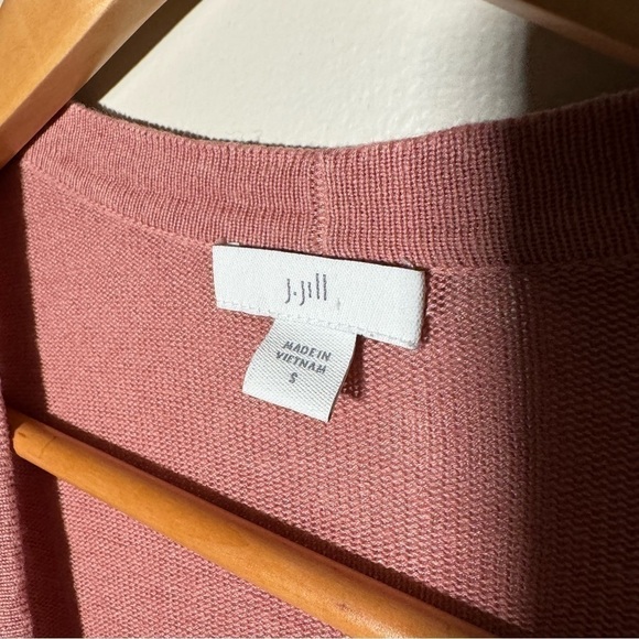 J Jill Blush linen blend cardigan in dusty pink S - Picture 4 of 6